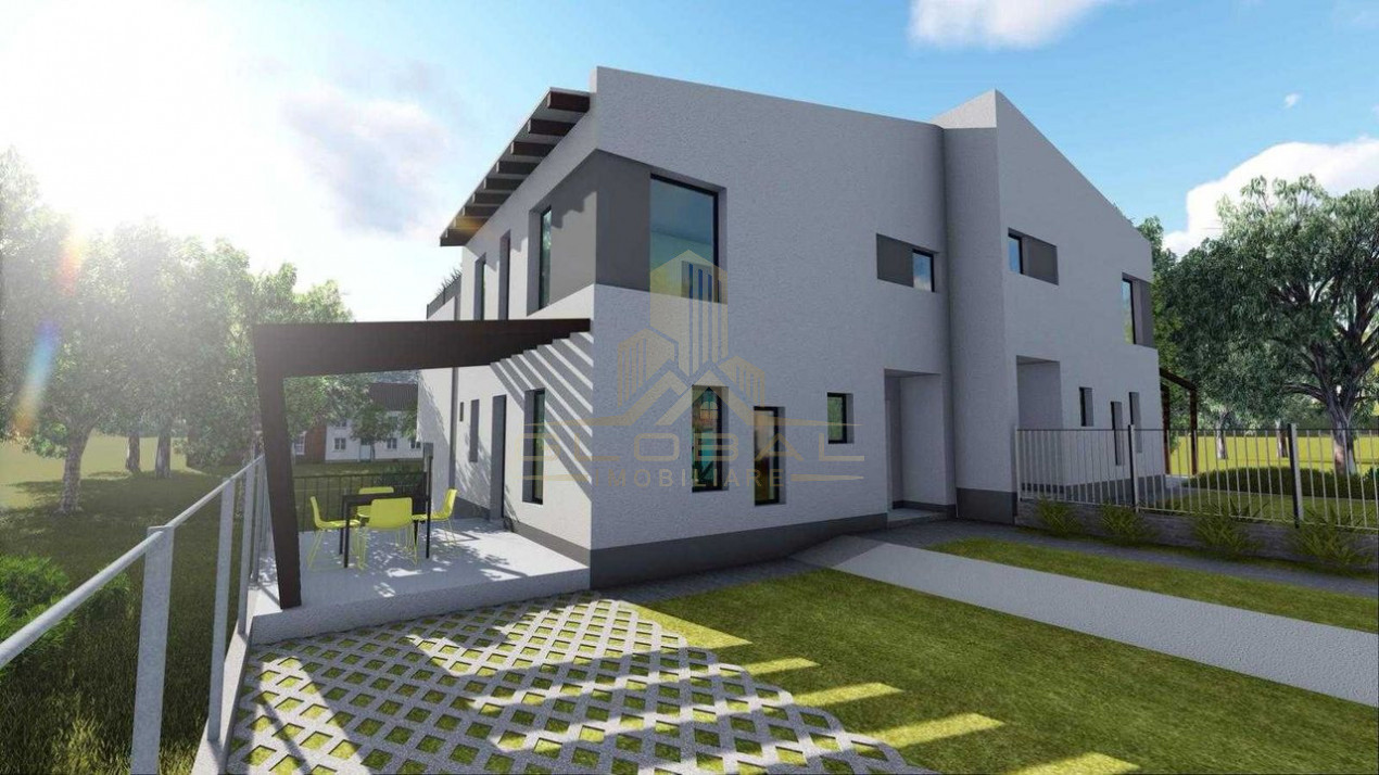 Vila cu 4 camere , 120 mp, curte 150 mp, 2 parcari , terasa 40 mp , Borhanci 