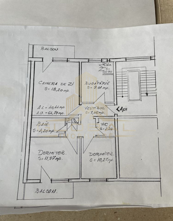 3 camere ,decomandat, 65 mp, 2 bai,  balcon, zona str.Rovine, Marasti