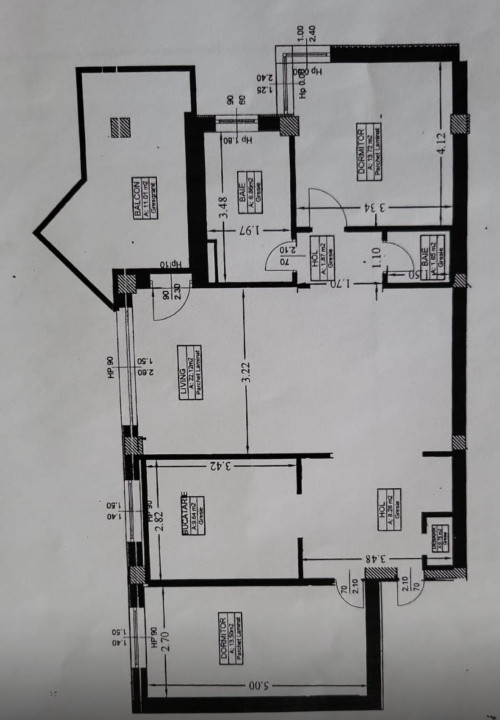 3 camere ,decomandat, 79 mp,  terasa, zona  Andrei Muresanu