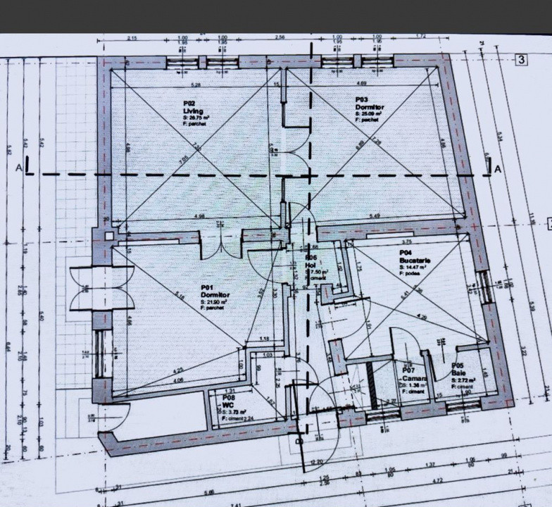 3 camere ,decomandat, 118 mp, curte, parcare, zona str.Gruia, Semicentral