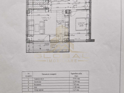 2 camere, 57 mp,  terasa, zona str.Buna Ziua, Buna-Ziua, Bonjour Residence