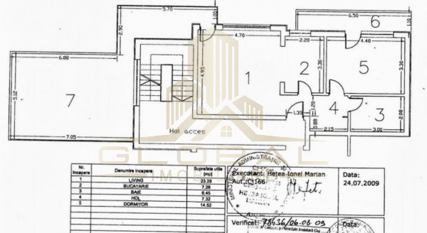 2 camere ,60 mp,  terasa, parcare, zona str.Razoare, Manastur