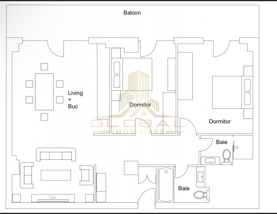 Apartament LUX 3 camere, 86mp, 2 bai, garaj Bonjour -Buna Ziua