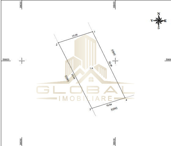 Teren Autorizabil Constructii, 1055 mp. Centru Chinteni 21 Decembrie