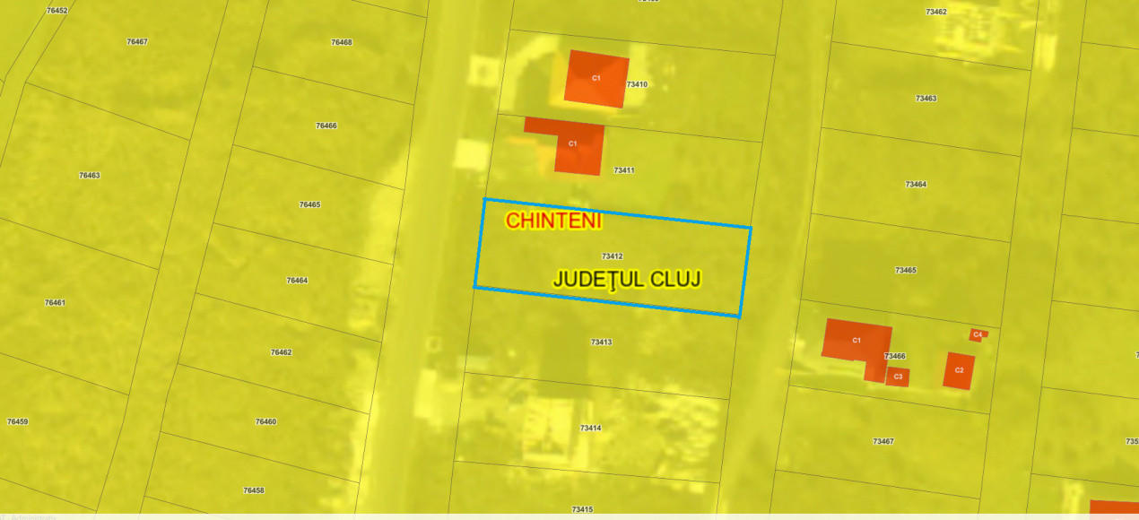 Teren Curti Constructii, 997 mp. str.Unirii Chinteni - Lac Chinteni
