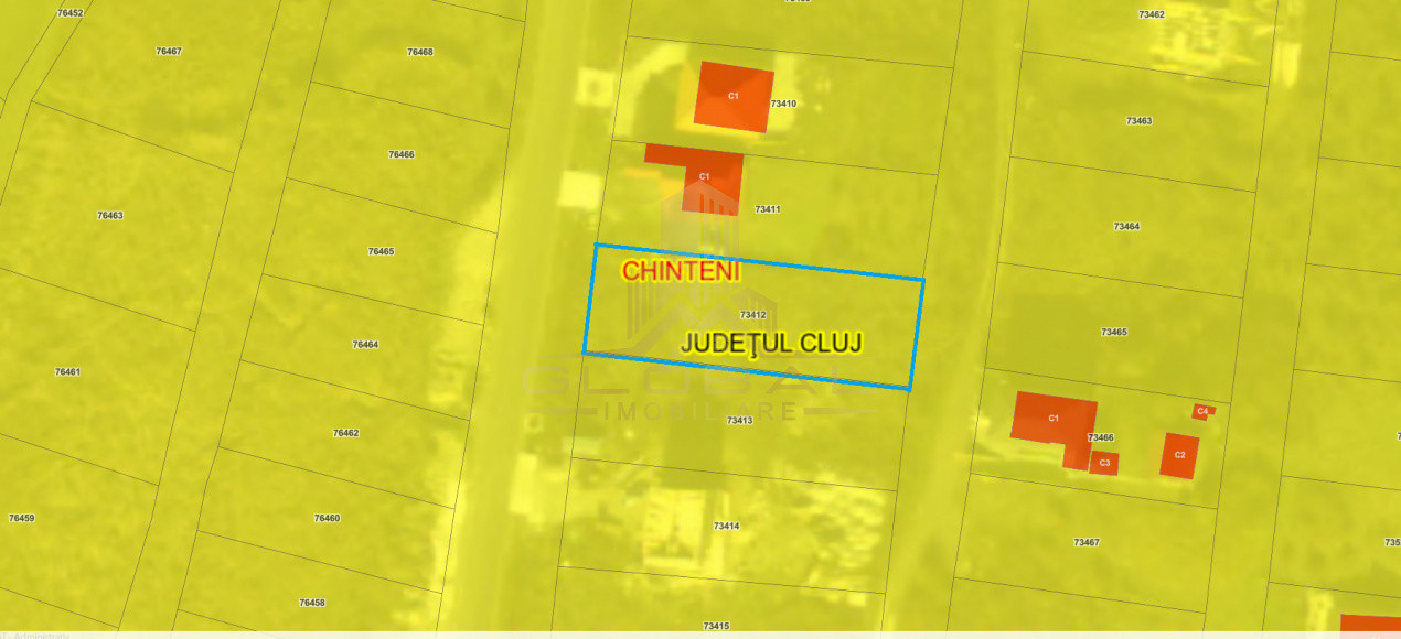 Teren Curti Constructii, 997 mp. str.Unirii Chinteni - Lac Chinteni