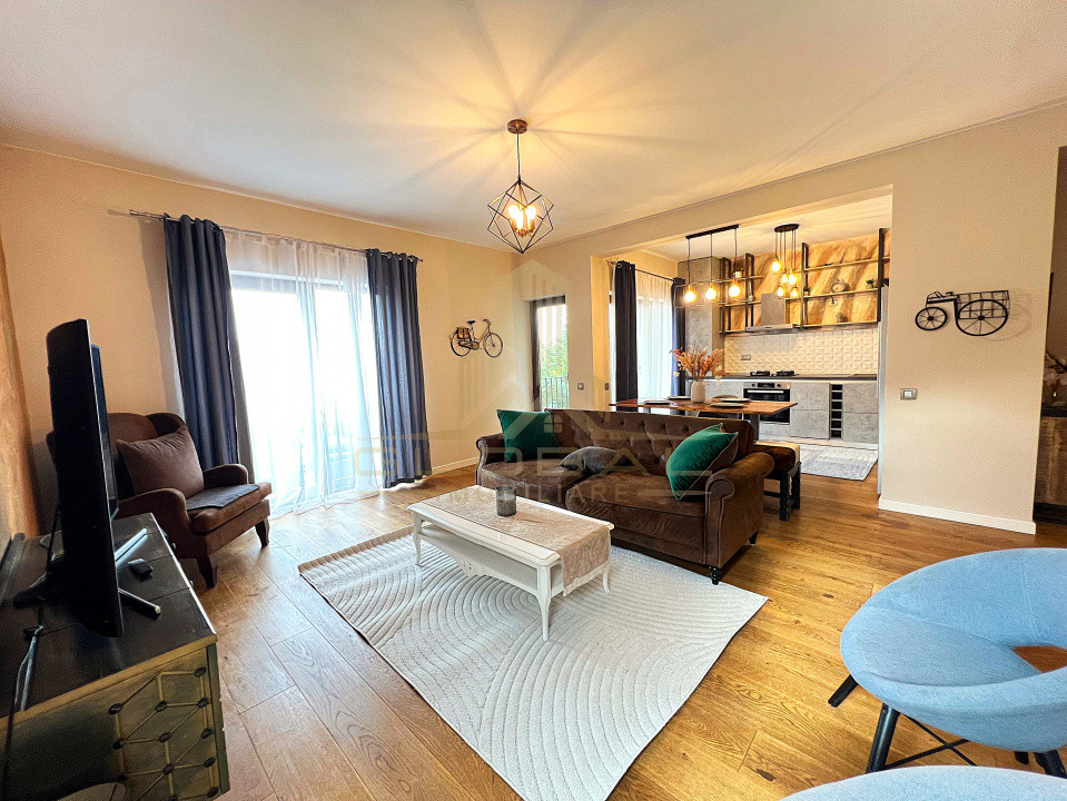 Apartament exclusivist, 92 mp, 2 niveluri, Curte 300mp , Piscină Gruia