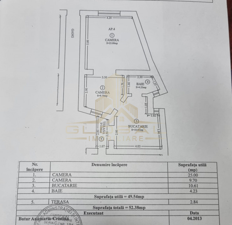 Apartamen 2 camere, 50 mp. IMOBIL NOU, Str.Traian, Centru 